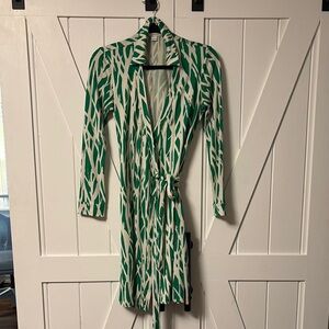 DVF wrap dress in classic twigs pattern